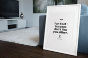 burpees dont like you either poster frame