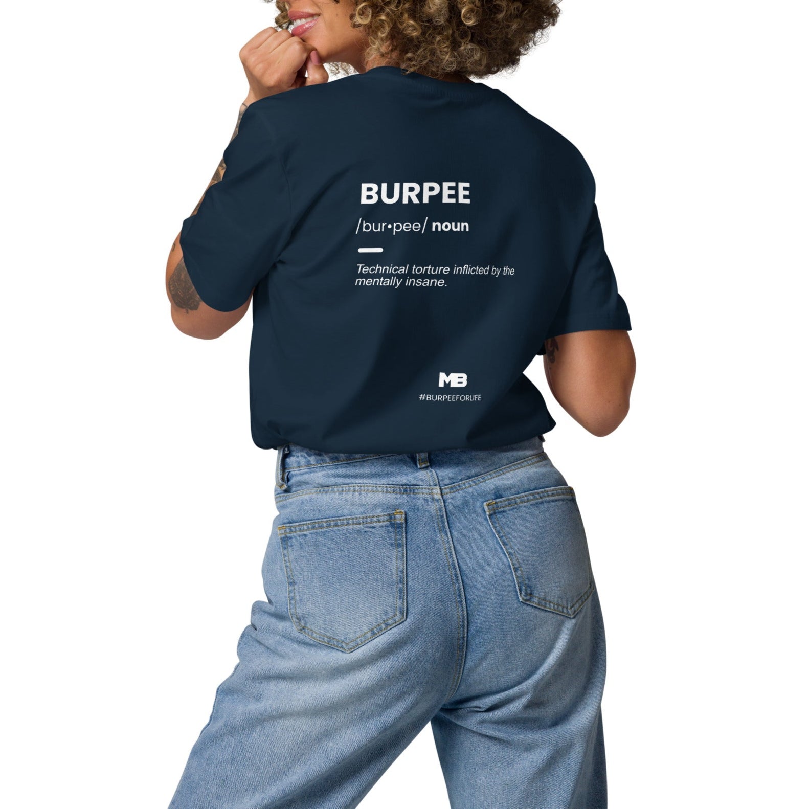 navy burpee t shirt